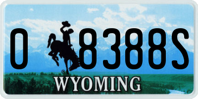 WY license plate 08388S