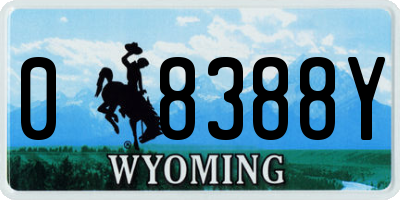 WY license plate 08388Y