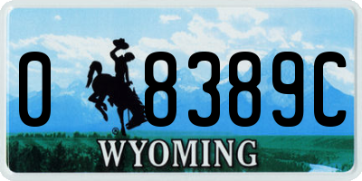 WY license plate 08389C