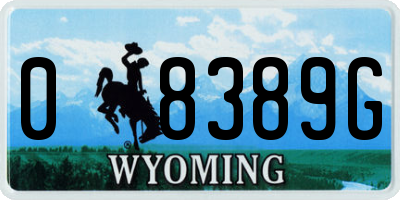 WY license plate 08389G