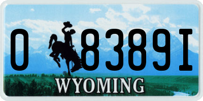 WY license plate 08389I