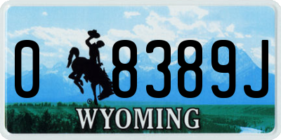 WY license plate 08389J