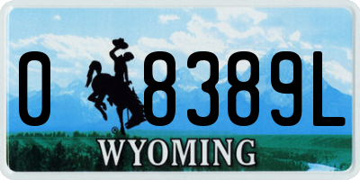 WY license plate 08389L