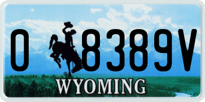 WY license plate 08389V