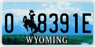WY license plate 08391E