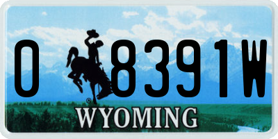 WY license plate 08391W