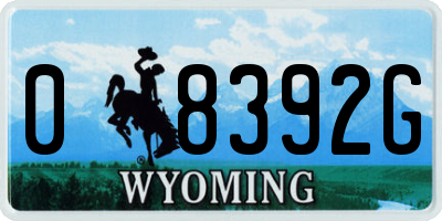 WY license plate 08392G