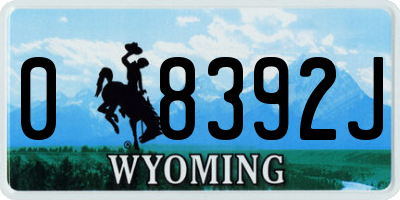WY license plate 08392J