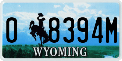 WY license plate 08394M