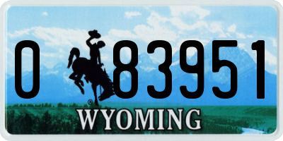 WY license plate 083951