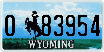 WY license plate 083954