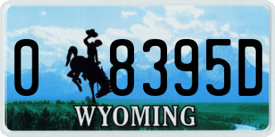 WY license plate 08395D