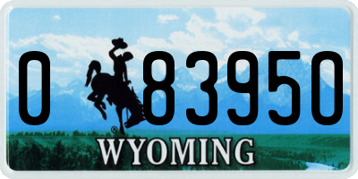 WY license plate 08395O