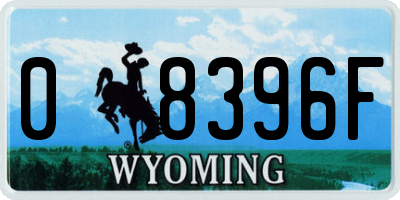 WY license plate 08396F