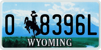 WY license plate 08396L