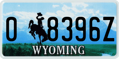 WY license plate 08396Z