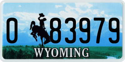 WY license plate 083979