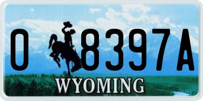 WY license plate 08397A