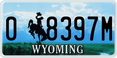 WY license plate 08397M