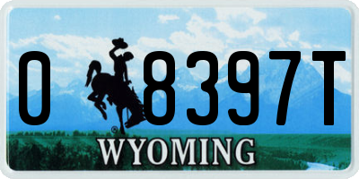WY license plate 08397T