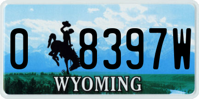 WY license plate 08397W