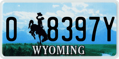 WY license plate 08397Y