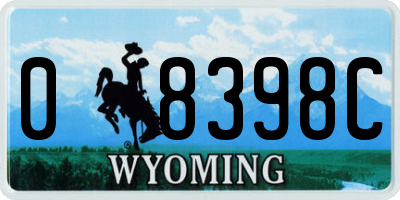 WY license plate 08398C