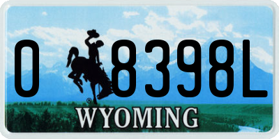 WY license plate 08398L