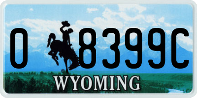 WY license plate 08399C