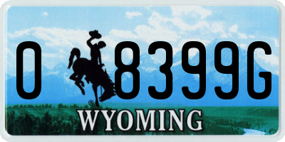 WY license plate 08399G