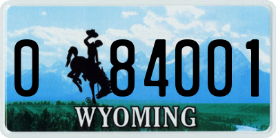WY license plate 084001