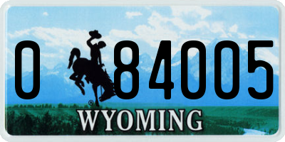 WY license plate 084005