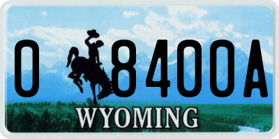 WY license plate 08400A