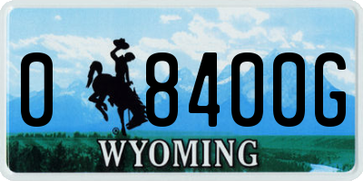 WY license plate 08400G