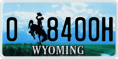 WY license plate 08400H