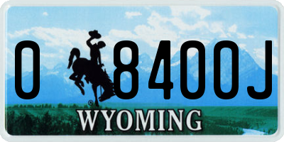 WY license plate 08400J