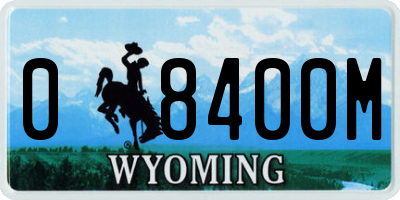WY license plate 08400M