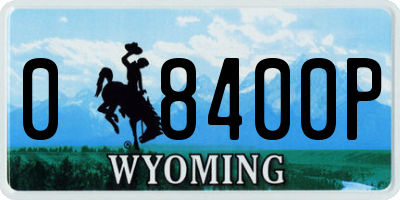 WY license plate 08400P