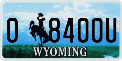WY license plate 08400U