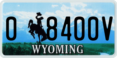 WY license plate 08400V