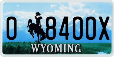 WY license plate 08400X