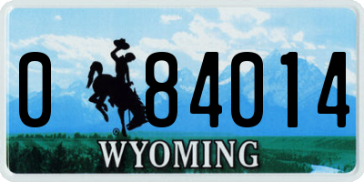 WY license plate 084014