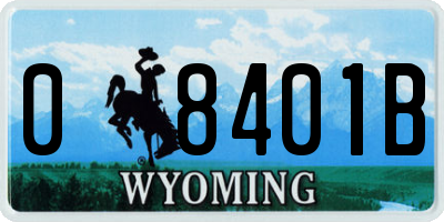 WY license plate 08401B