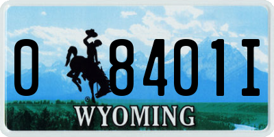 WY license plate 08401I