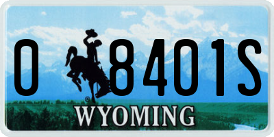 WY license plate 08401S
