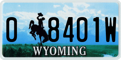 WY license plate 08401W