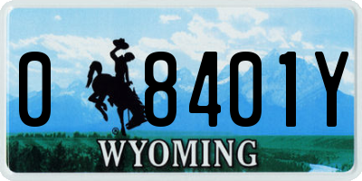 WY license plate 08401Y