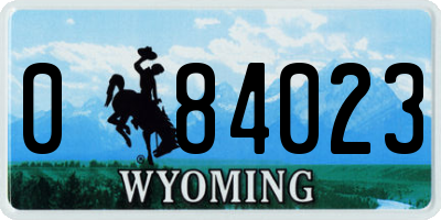 WY license plate 084023