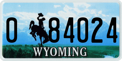 WY license plate 084024