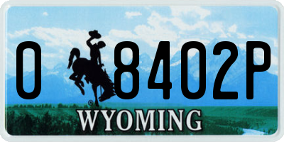 WY license plate 08402P